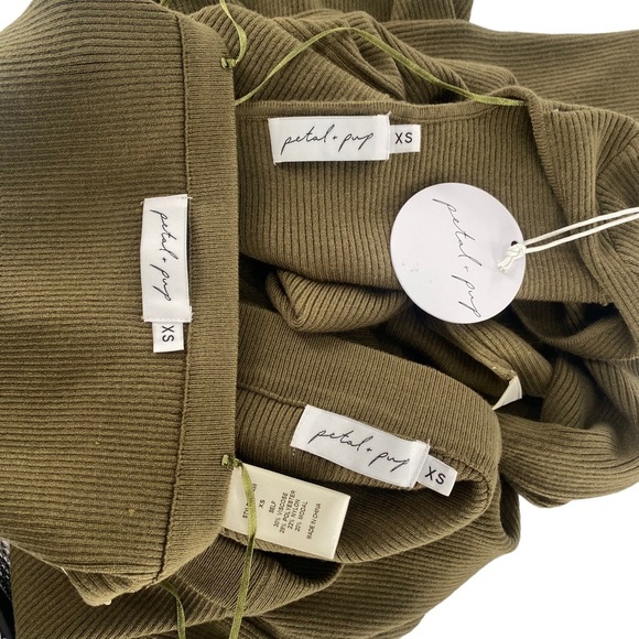 Petal & Pup NEW Luna Knitted Matching 3 Piece Set Midi Dress Olive Green Size XS - Picture 12 of 13